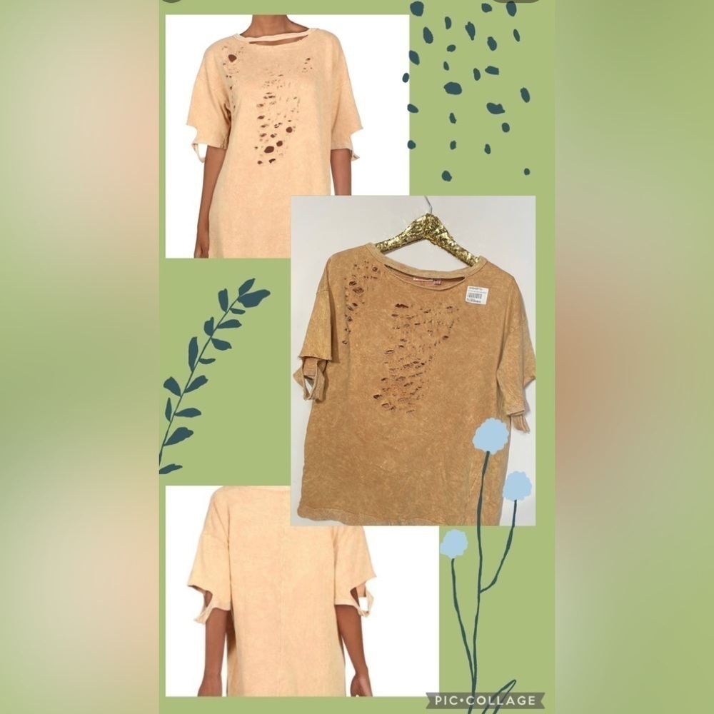 Anthropologie Maronie Cut Out Oversized Pullover Top / Brown - Picture 6 of 13
